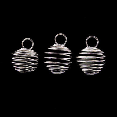 3 Cages pendentif pour pierre taille L argentée