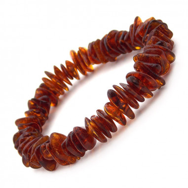 Bracelet en Ambre cognac véritable éclat