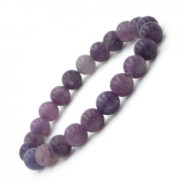Bracelet en Lépidolite perles 8 mm