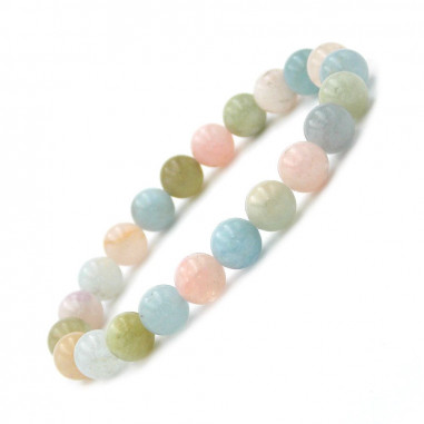 Bracelet en Morganite Extra mix (Béryl rose)