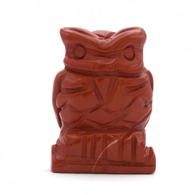 Hibou en jaspe rouge 3,5 cm