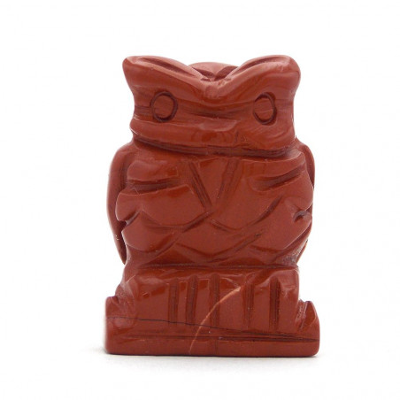 Hibou en jaspe rouge 3,5 cm