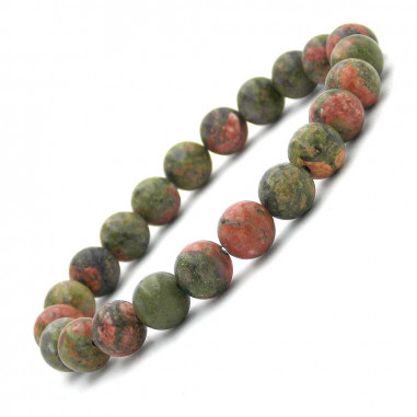 Bracelet en Unakite perles 8 mm