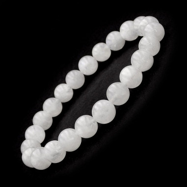 Bracelet en Pierre de lune bleue extra perles 8 mm