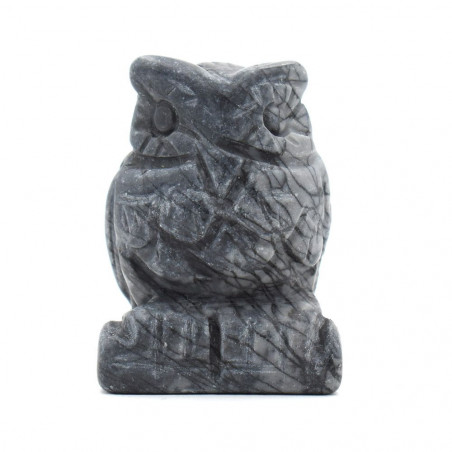 Hibou en Jaspe picasso 3,5 cm