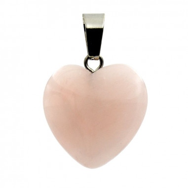 Pendentif coeur en Quartz rose naturel