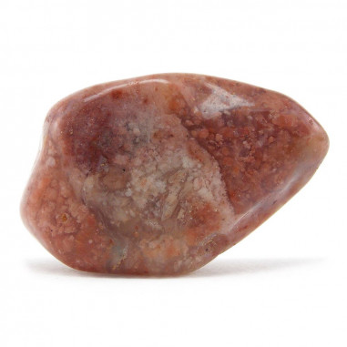 Agate mousse rose pierre roulée