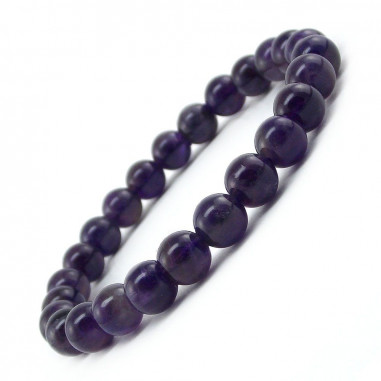 Bracelet en Améthyste perles 6 mm