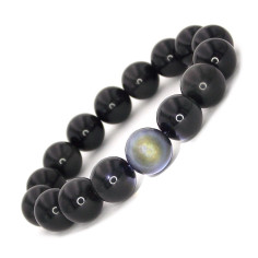 Bracelet en Obsidienne oeil céleste perles 8 mm 2