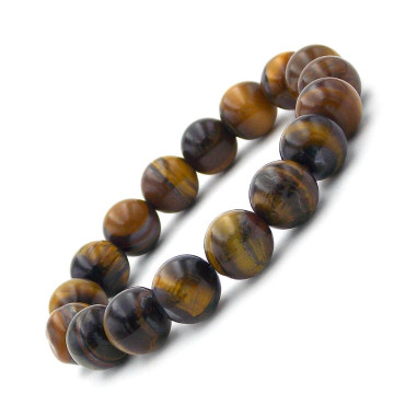Bracelet en Oeil de tigre perles rondes