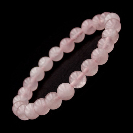 Bracelet en quartz rose perles rondes