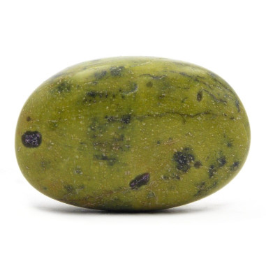 Stichtite sur Serpentine pierre roulée