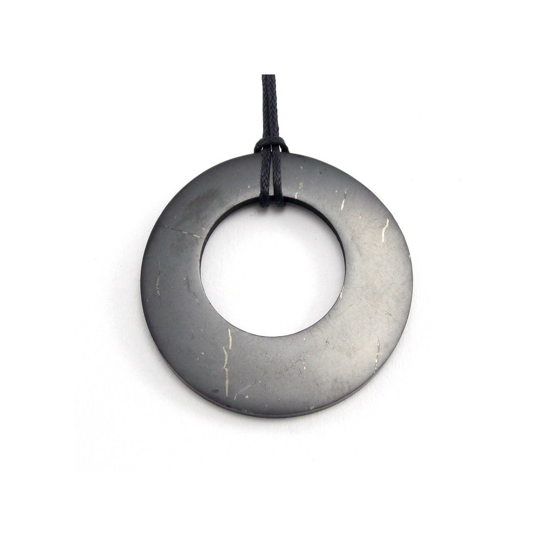 SN NATURSTEIN Collana Shungite Donut 30mm – Pietra Carelia Anti Radiazioni EMF