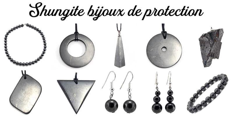 Pendentifs et bracelets en shungite