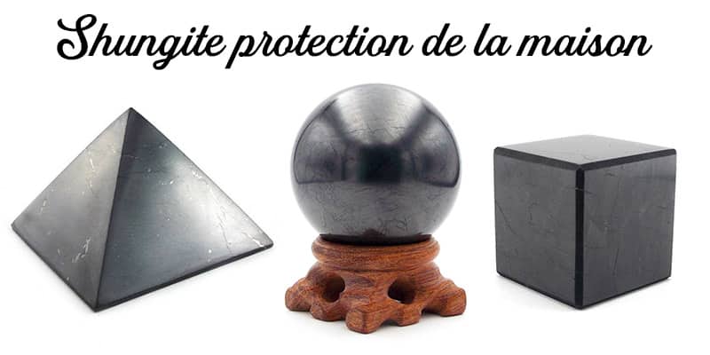 Shungite Pyramide, sphère et cube