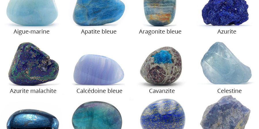 Toutes les pierres bleues semi-précieuses